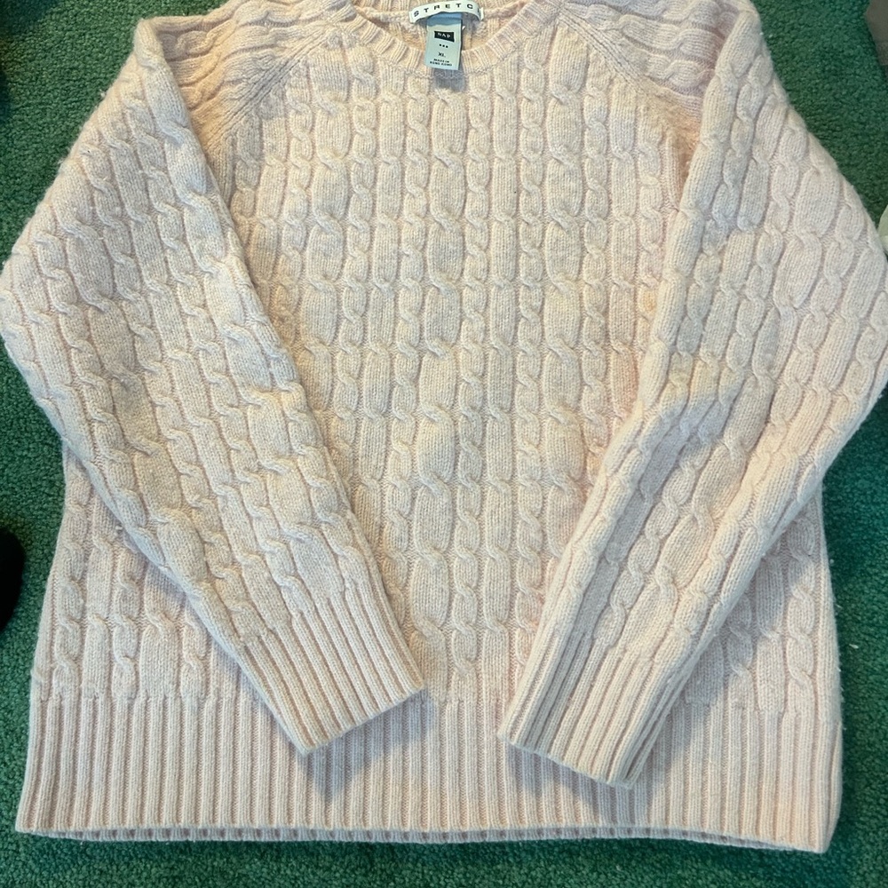 GAP Pink Cable Knit Crew Neck Sweater